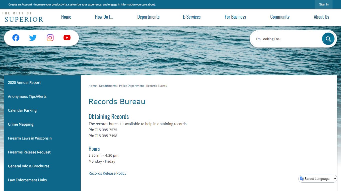 Records Bureau | Superior, WI - Official Website