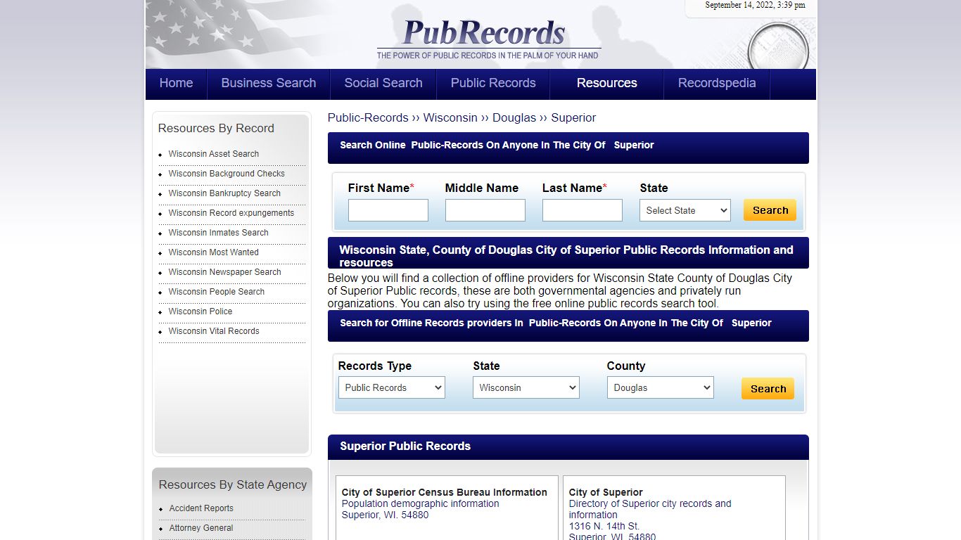 Superior, Douglas County, Wisconsin Public Records